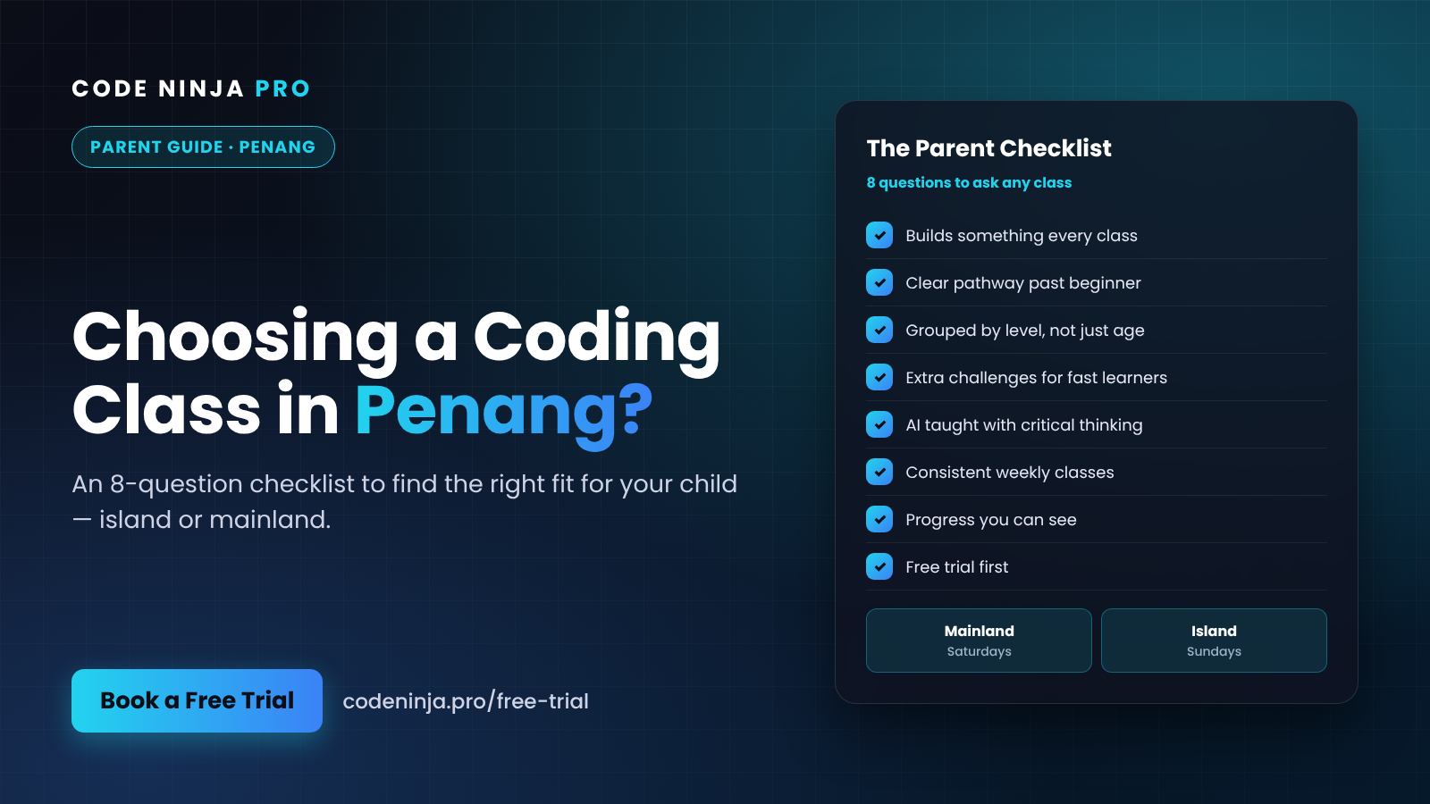 How to Choose a AI & Coding Class for Your Child in Penang: A Parent's Checklist