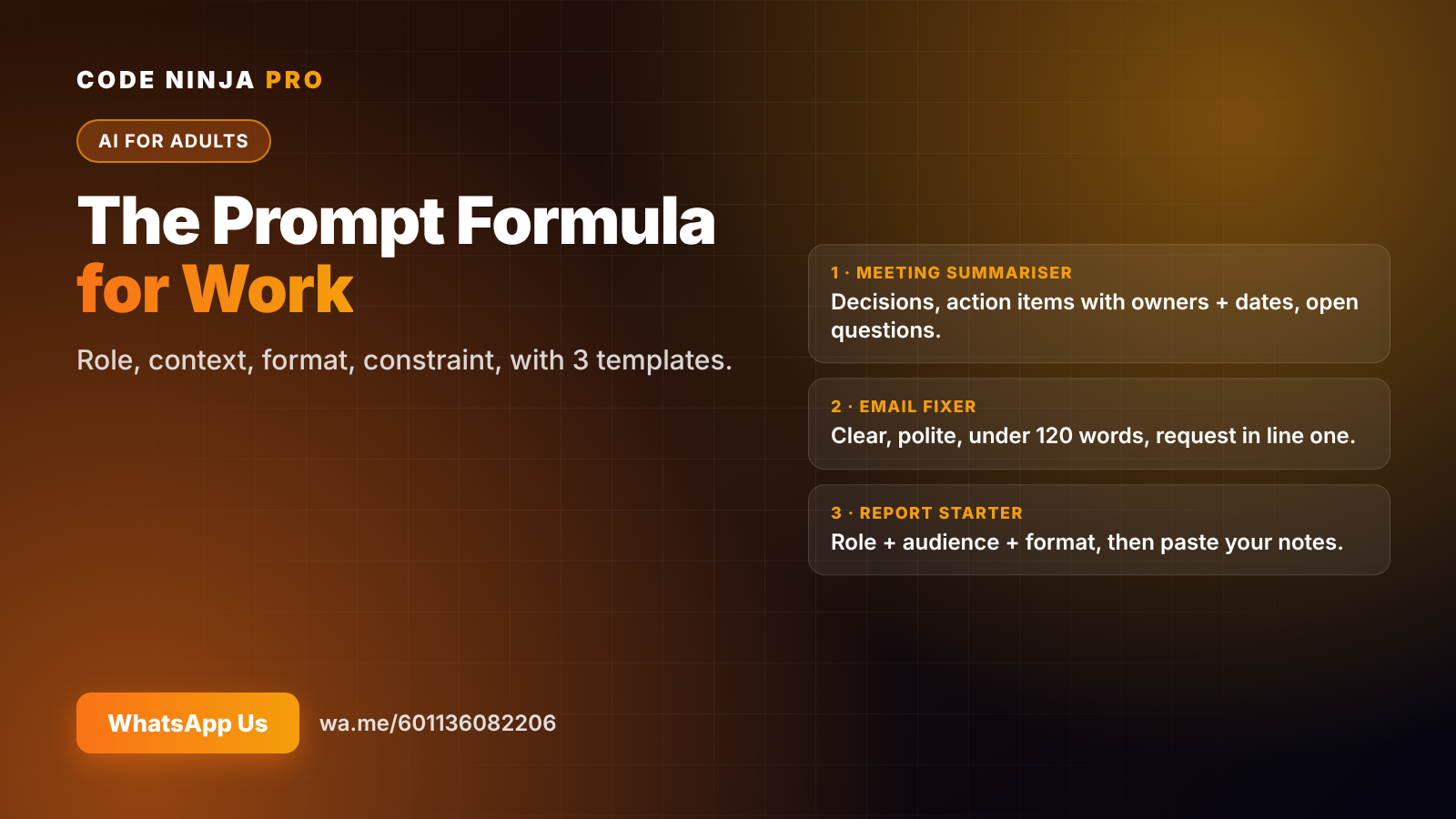 The Prompt Formula: Write ChatGPT Prompts That Work at Work